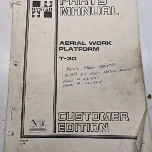 Hyster Parts Manual Book List Aerial Work Platform T-30 1984 Lift Oem Repair