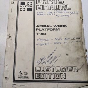 Hyster Parts Manual Book List Aerial Work Platform T-40 1984 Lift Oem Repair