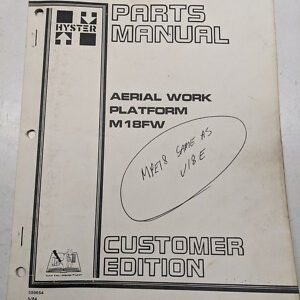 Hyster Parts Manual Book List Aerial Work Platform M18Fw 1984 Lift Oem Repair