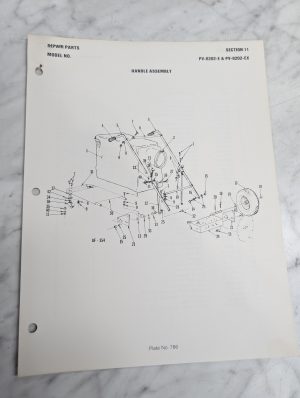 Parker Sweeper Repair Parts List Sheets Catalog Model Pv-8202-Ex