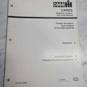 Case Cares Machine Location Job Code Manual 8710 8720 8730 Forage Harvesters