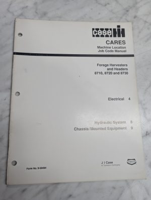 Case Cares Machine Location Job Code Manual 8710 8720 8730 Forage Harvesters