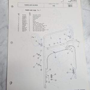 Parker Sweeper Repair Parts List Sheets Catalog Model Cb6935 Cb6950