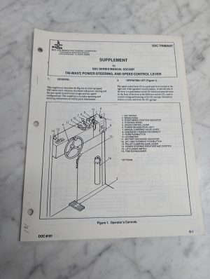 Supplement Manual – Big Joe Ssc Series Ssc0287 Tri Mast Power Steering