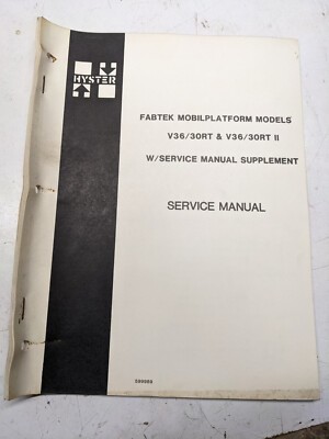 Fabtek Service Manual Mobilplatform V36/30Rt Ii Hyd Elec Repair Shop 599989