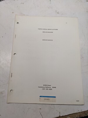 Fabtek Service Manual Aerial Work Platform M30 Air Machine Hyd Elec Repair Shop