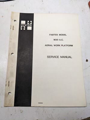 Fabtek Service Manual Aerial Work Platform M30 A.C. Hyd Elec Repair Shop 599986