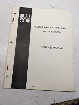 Fabtek Service Manual Mobilplatform Mpg30 Mplg30 Hyd Elec Repair Shop 599967