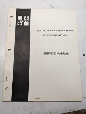 Fabtek Service Manual Mobilplatform 30 Srt Hyd Elec Repair Shop 599984