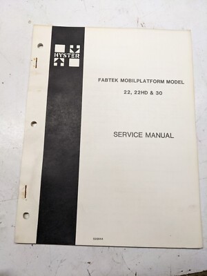Fabtek Service Manual Mobilplatform 22 22Hd 30 Hyd Elec Repair Shop 599844
