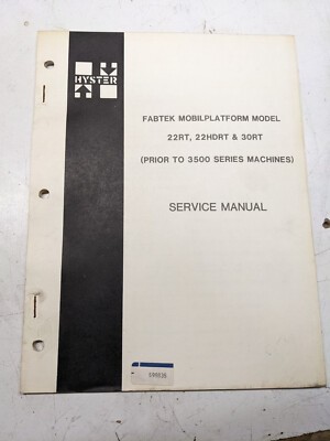 Fabtek Service Manual Mobilplatform 22Rt 22Hdrt 30Rt Hyd Elec Repair Shop 599835