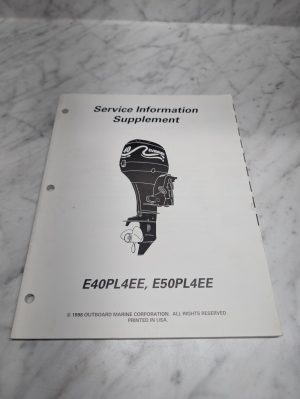 Supplement Johnson Evinrude Omc Service Manual "Ee" Models E40Pl4Ee E50Pl4Ee