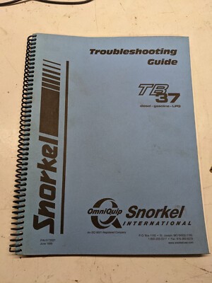 Snorkel Troubleshooting Guide Service Repair Manual Aerial Platform Tb 37 1999