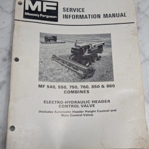 Massey Ferguson Control Valve Service Info 540 550 750 760 850 860 Combines
