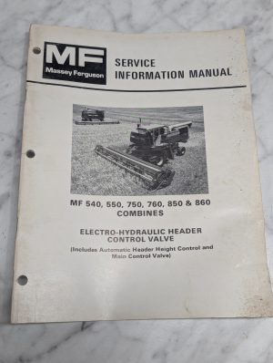Massey Ferguson Control Valve Service Info 540 550 750 760 850 860 Combines