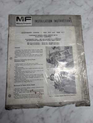 Massey Ferguson 300 510 Installation Instructions Variable Speed Reel Drives