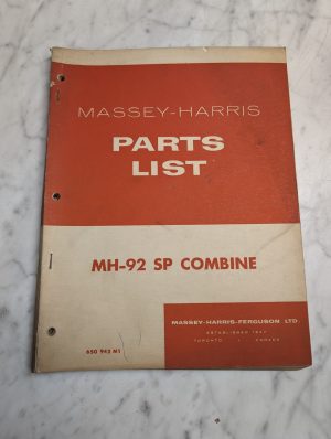 Massey-Harris Mh-92 Sp Combine 650 942 M1 Parts List Manual Catalog Book