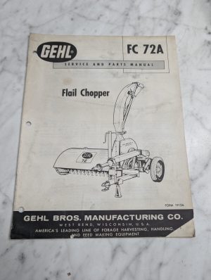 Gehl Fc 72A Flail Chopper Service Parts Manual List Catalog Book