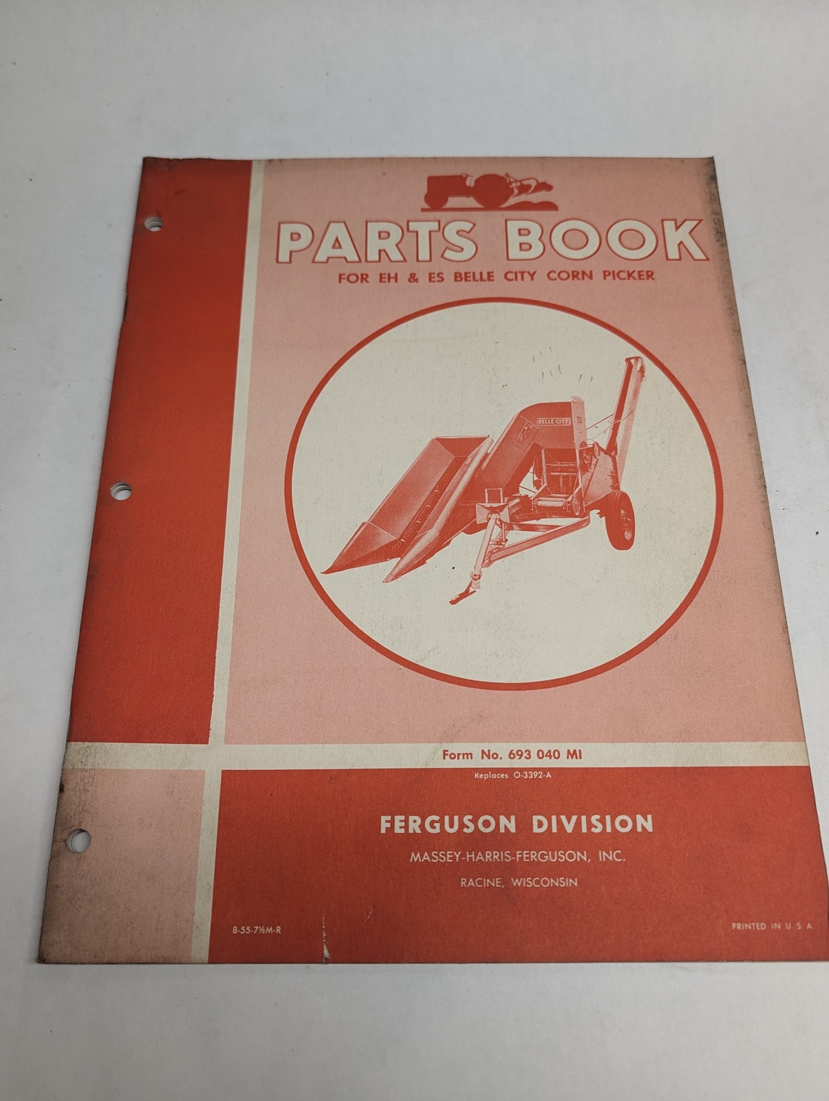 Massey-Harris-Ferguson Parts Eh Es Belle City Corn Picker 693 040 Mi Manual List