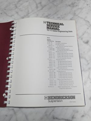 Hendrickson Technical Service Manual Ts-117 Sales Engineering Data Maintenance