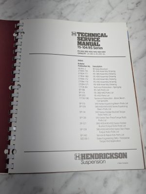 Hendrickson Suspension Technical Service Manual Ts-104/Rs Series Rs-340/380/400/