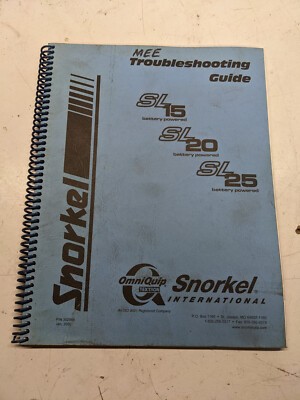 Snorkel Sl 15 20 25 Aerial Platform Troubleshooting Guide Repair Manual 2000