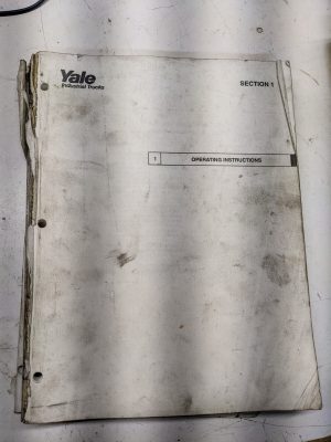 Yale Service Repair Manual Shop Book 1582 1994 Fork Lift Truck Missing Covers