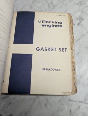 Perkins Engines Gasket Set Breakdowns Manual List Catalog Book November 1972