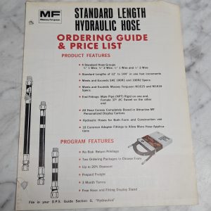 Massey Ferguson Mf Standard Length Hydraulic Hose Ordering Guide Price List Book