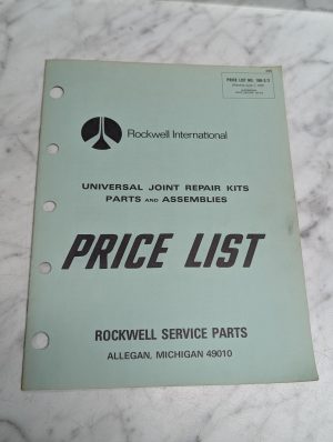 Rockwell International Universal Joint Kits Parts Assemblies Price List 1976