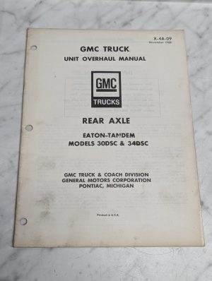 Gmc Truck Models 30Dsc Rear Axle Eaton Tandem Unit Overhaul Manual