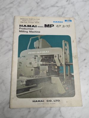 Hamai Mp Production Milling Machine B T 3098 Wickman Jmd Sales Literature