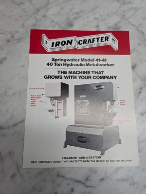 Iron Crafter Model 41 40 Ton Hydraulic Metalworker Sales Brochure