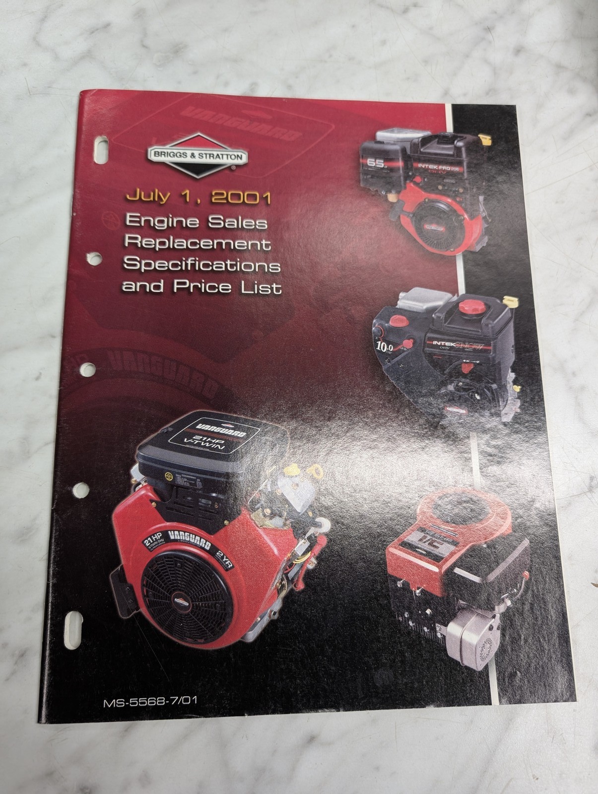 Briggs Stratton Ms 5568 7 July 1 2001 Engine Sales Replacement Specifications Pr