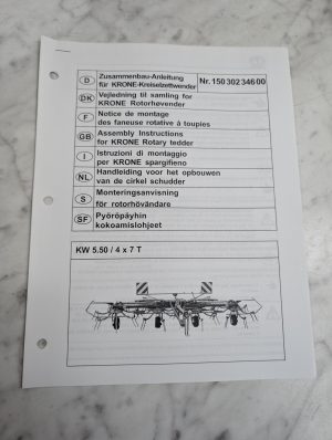 Krone Kw 5 50 4 X 7 T Nr 150 302 346 00 Assembly Instructions Manual