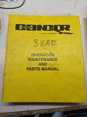 Calavar Condor 38Ae Operation Maintenance Parts Manual Book List Service 1993