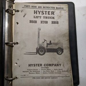 Hyster Parts Book Instruction Manual Lift Truck H60B H70B H80B 1961 Service