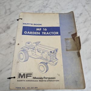 Massey Ferguson Mf 16 Garden Tractor Form No. 651 357 M91 Parts Book Manual