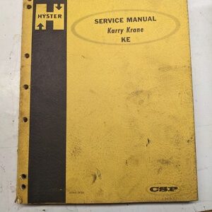 Karry Krane Hyster Parts Book Instruction Manual Crane Truck Model Ke 1969