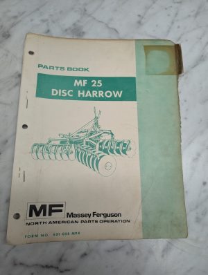 Massey Ferguson Mf 25 Disc Harrow Form No. 651 058 M94 Parts Book Manual List
