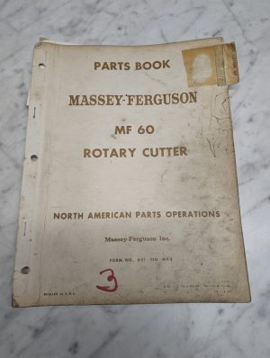 Massey Ferguson Mf 60 Rotary Cutter Parts Book Manual List Catalog