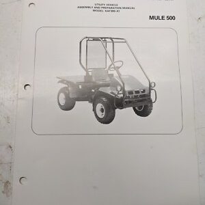 Kawasaki Utility Vehicle Assembly Preparation Manual Kaf300-A1 Mule 500 1991