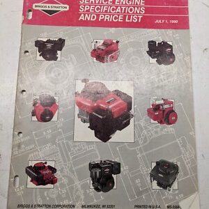 Briggs & Stratton Model Guide Specifications Price List 1990