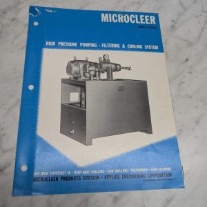 Microcleer Model E High Pressure Pumping Filtering Cooling System Sales Brochure