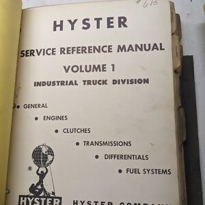 Hyster Service Reference Manual Volume 1 Industrial Truck Division 1954 Fork