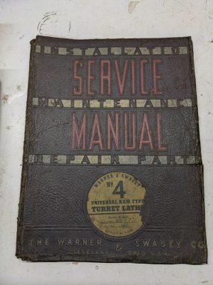 Warner & Swasey Service Manual Parts List Book Turret Lathe #4 M-1420