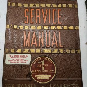 Warner & Swasey Parts List Book Manual Catalog Turret Lathe #1 M-1270