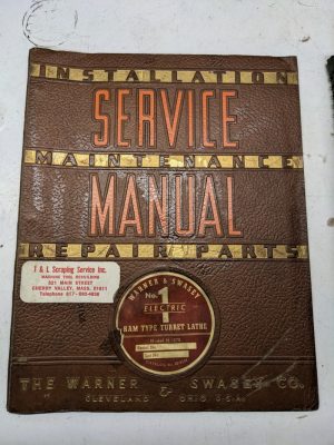 Warner & Swasey Parts List Book Manual Catalog Turret Lathe #1 M-1270