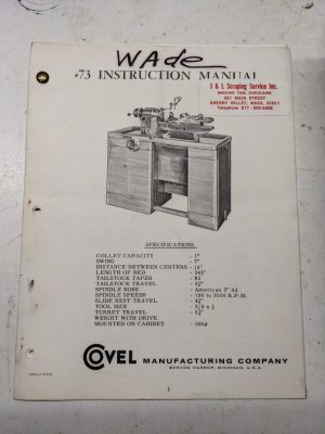 Ovel Mfg Umtc Wade #73 Instruction Manual Parts Diagram List Book Operation