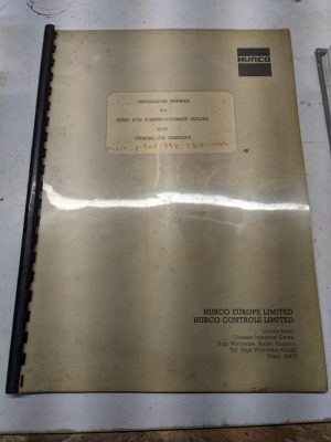 Hurco Installation Handbook 425E Electro Discharge Machine 25A Maintenance Edm